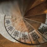 Looking down from a spiral staircase